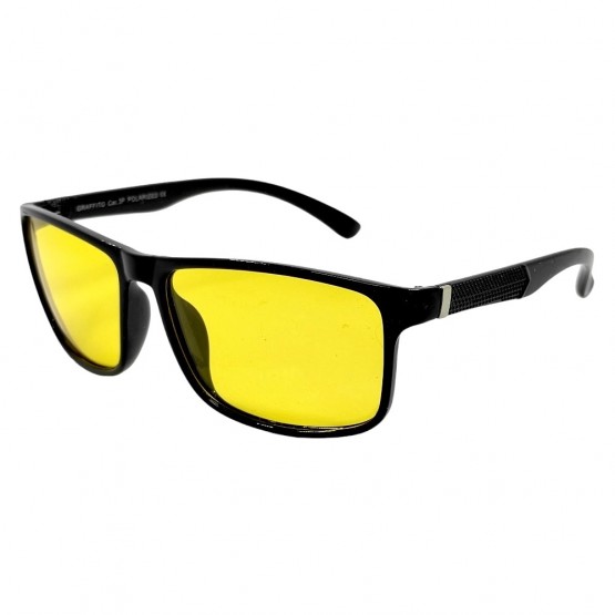 Поляризовані окуляри для водіїв (антифари) 3146 Graffito Polarized Чорний/Жовта Лінза