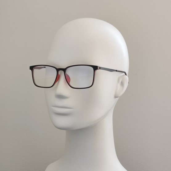 Комп`ютерні окуляри Blue Blocker оправа TR пластик 9017 NN Чорний Матовий/Теракотовий Комп`ютерні окуляри Blue Blocker оправа TR пластик 9017 NN Чорний Матовий/Теракотовий