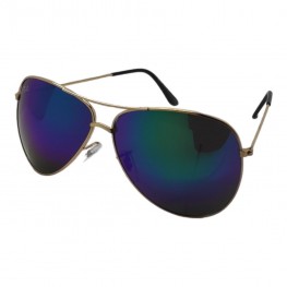 Сонцезахисні окуляри 30066 R.B Золото/Синьо-зелене Дзеркало