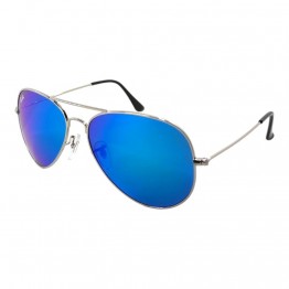 Сонцезахисні окуляри 3026 R.B скло Глянсове Срібло/Блакитне Дзеркало