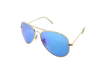 Солнцезащитные очки 3026 R.B стекло Глянцевое Золото/Голубой Зеркальный