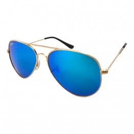 Сонцезахисні окуляри 3025 R.B скло Матове Золото/Бірюзово-блакитне Дзеркало 36-8