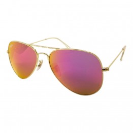 Солнцезащитные очки 3025 R.B стекло Глянцевое Золото/Ярко-розовое Зеркало