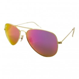 Солнцезащитные очки 3025 R.B Стекло Матовое Золото/Ярко-розовое Зеркало